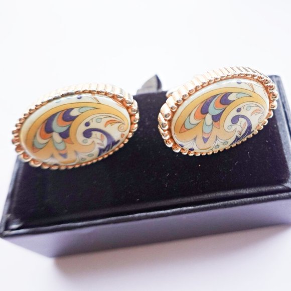 Psychedelic Mod Cufflinks - Picture 1 of 2